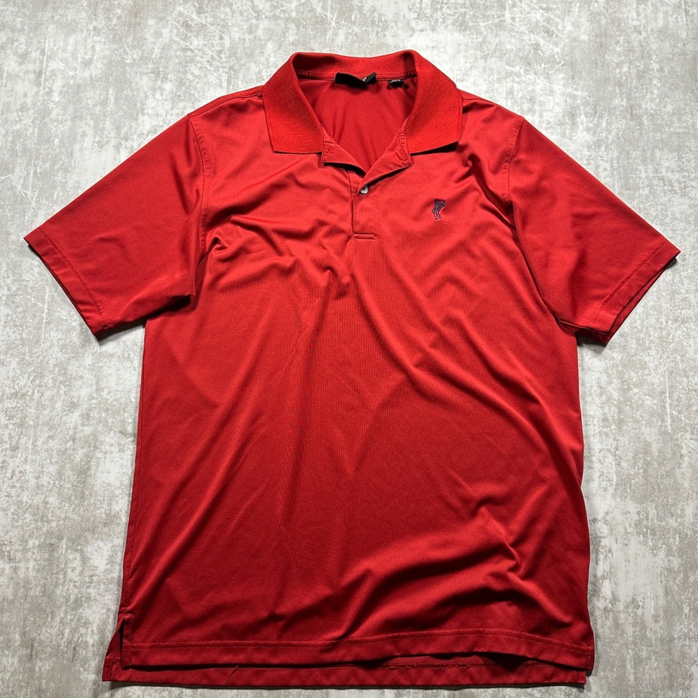 Ashworth Polo Shirt Mens Large Red Short Sleeve Embroidered Logo Golf Casual